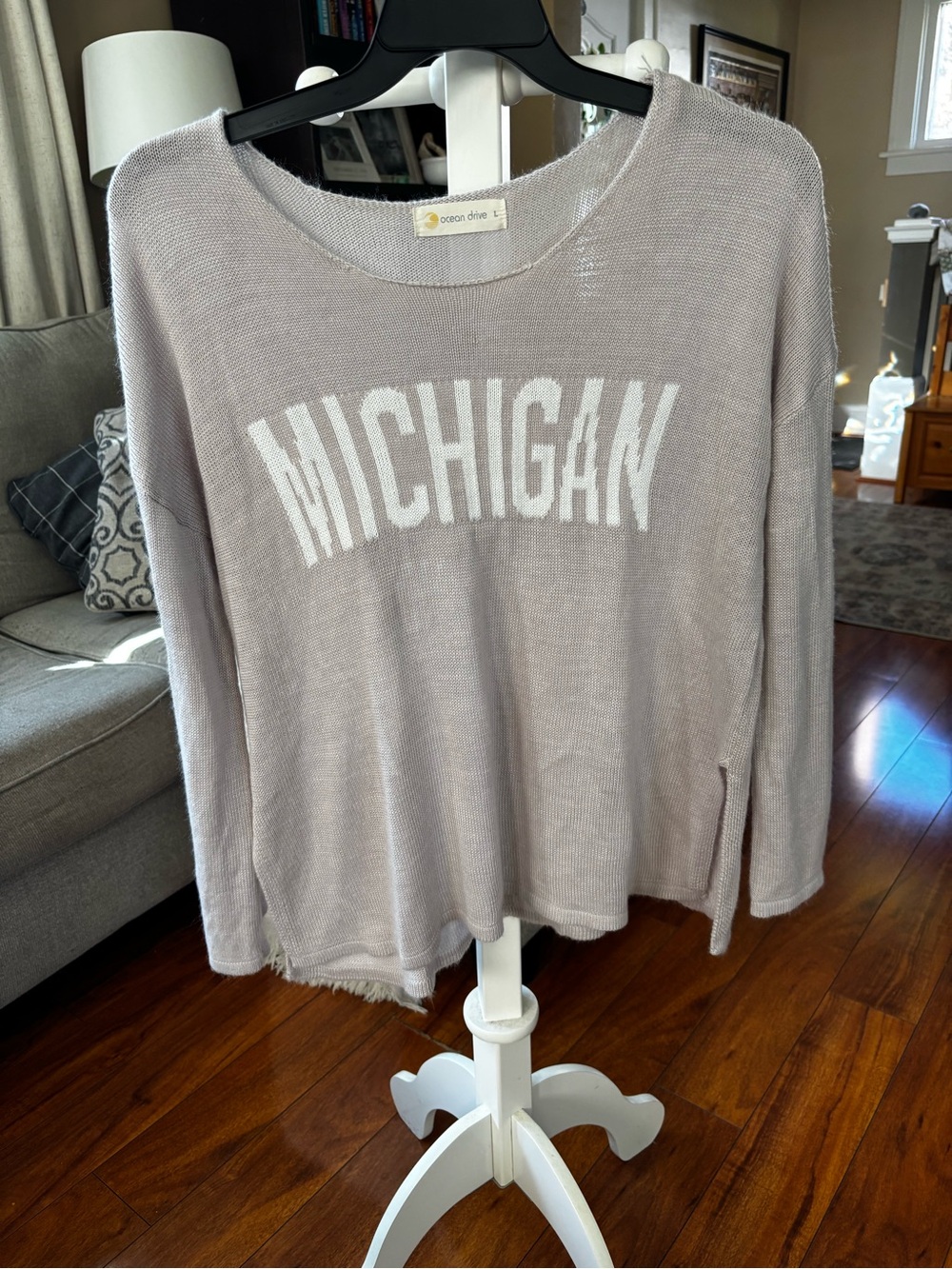 Michigan Graphic Knit Sweater - Light Taupe by Ocean Drive